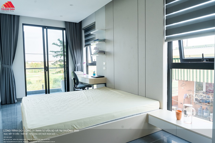 Thiết kế cửa sổ nhôm kính mở hất cho phòng ngủ